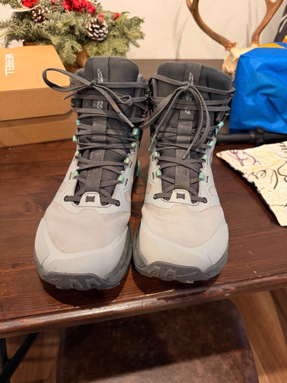 Altra Women's Gray Hiking Boots with Teal Accents - Picture 8 of 8